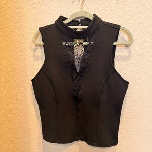 NWOT Anthropologie Sleeveless Lace-Inset Top – Size Medium